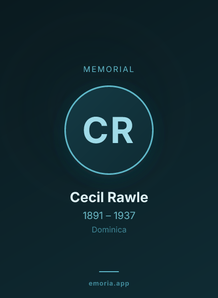 Memorial portrait of Cecil Rawle