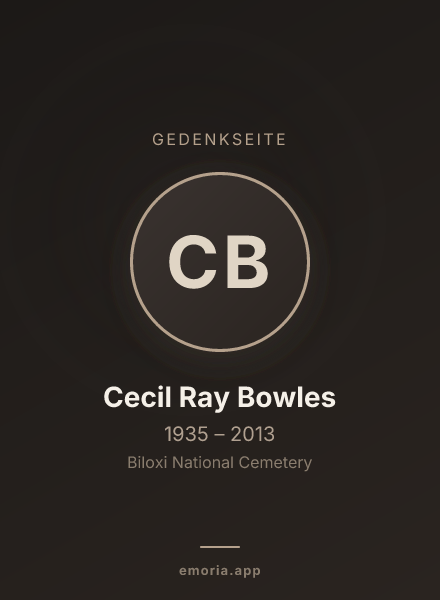 Gedenkportrait von Cecil Ray Bowles