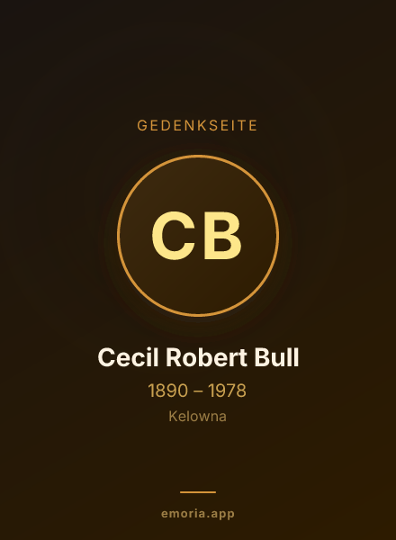 Gedenkportrait von Cecil Robert Bull