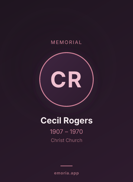 Memorial portrait of Cecil Rogers