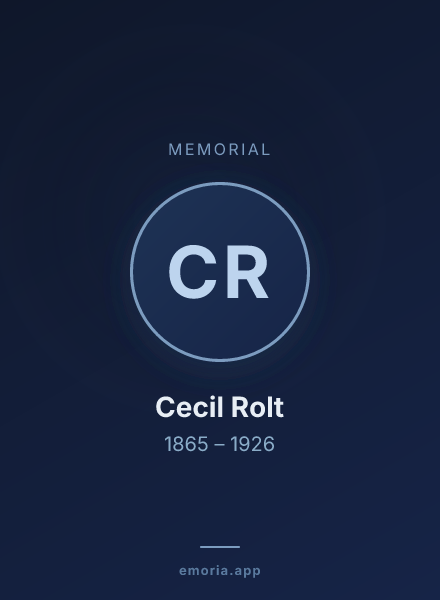 Memorial portrait of Cecil Rolt