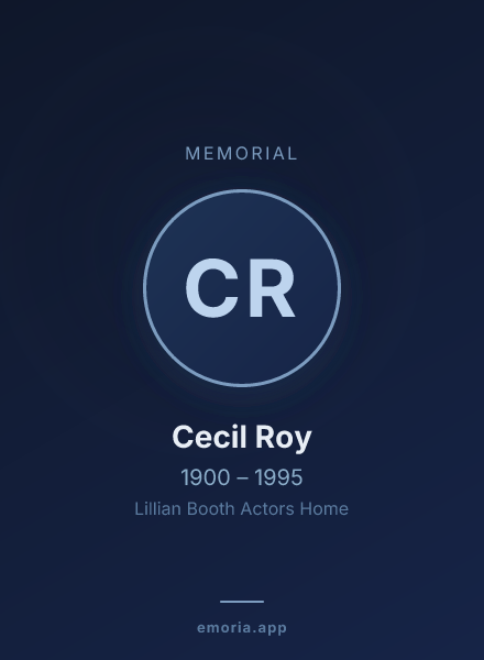 Memorial portrait of Cecil Roy