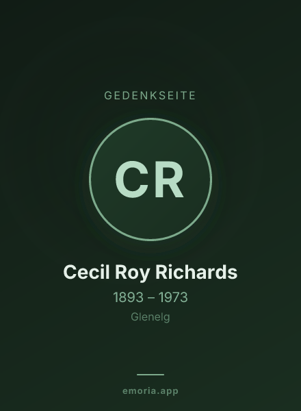Gedenkportrait von Cecil Roy Richards