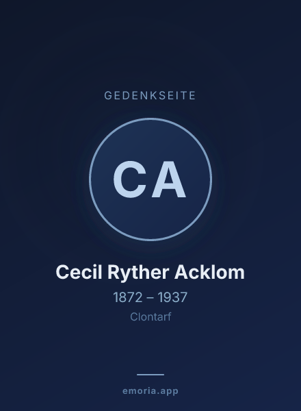 Gedenkportrait von Cecil Ryther Acklom