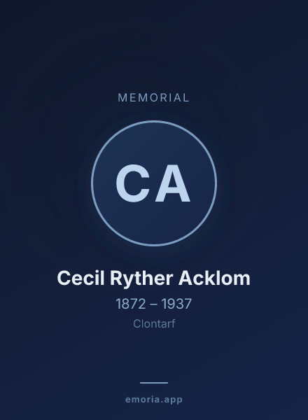 Memorial portrait of Cecil Ryther Acklom