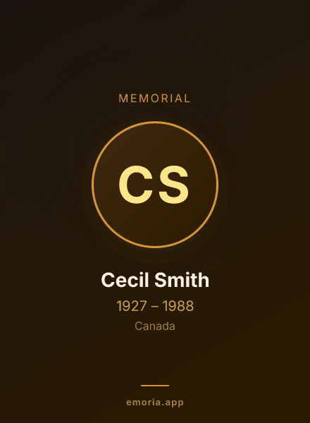 Memorial portrait of Cecil Smith
