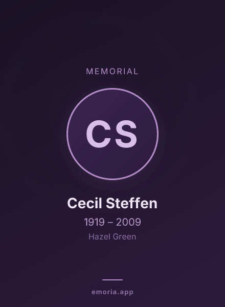 Memorial portrait of Cecil Steffen