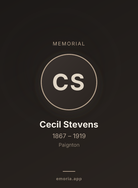Memorial portrait of Cecil Stevens