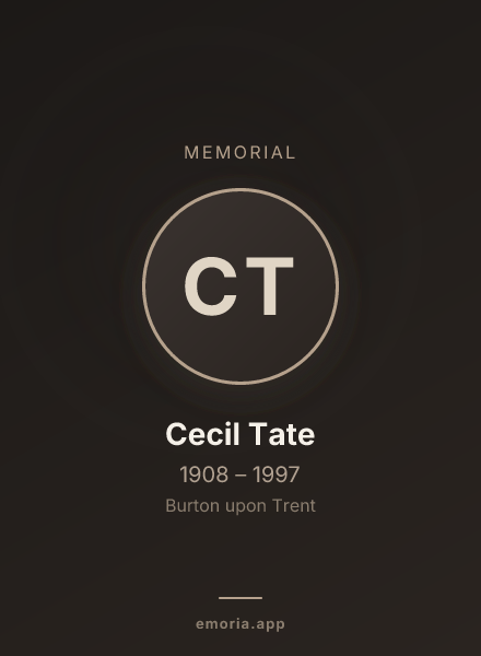Memorial portrait of Cecil Tate