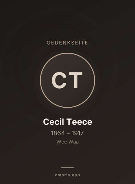 Gedenkportrait von Cecil Teece