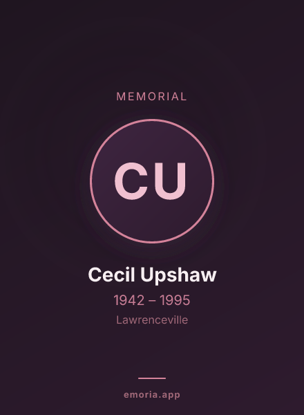 Memorial portrait of Cecil Upshaw