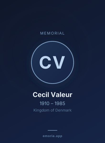 Memorial portrait of Cecil Valeur