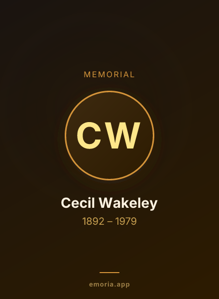 Memorial portrait of Cecil Wakeley