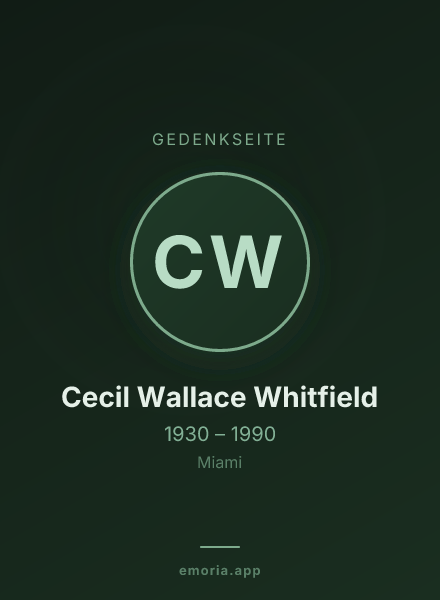 Gedenkportrait von Cecil Wallace Whitfield