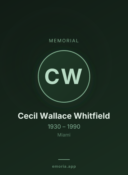 Memorial portrait of Cecil Wallace Whitfield
