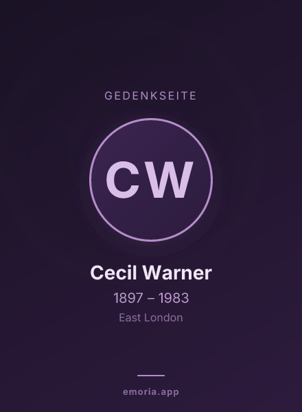 Gedenkportrait von Cecil Warner