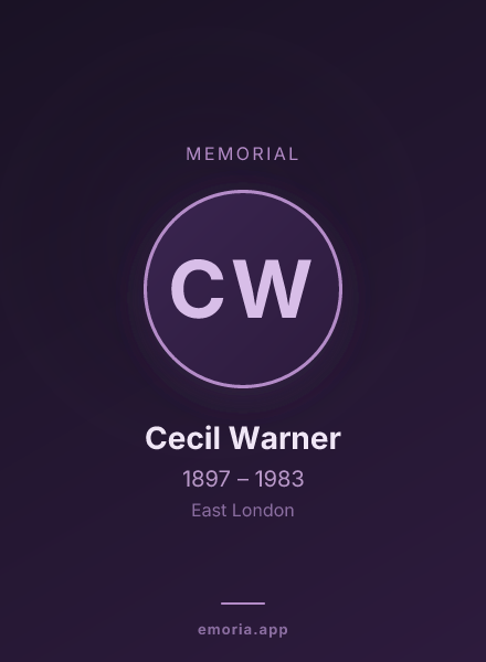 Memorial portrait of Cecil Warner