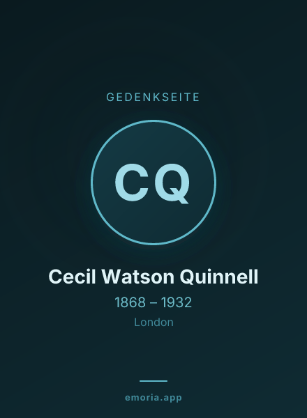 Gedenkportrait von Cecil Watson Quinnell