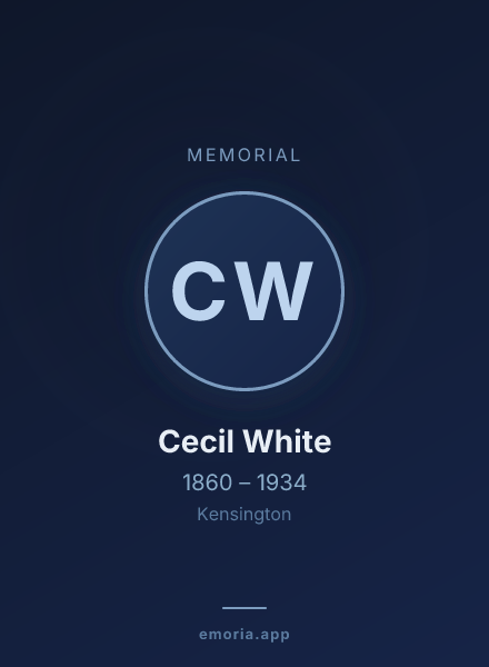Memorial portrait of Cecil White