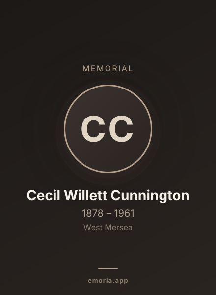 Memorial portrait of Cecil Willett Cunnington
