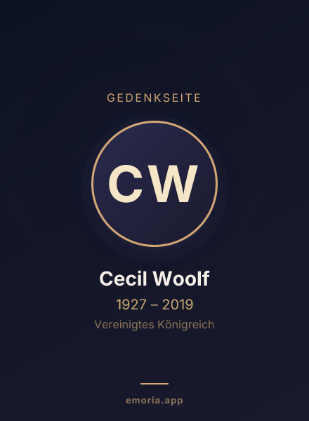 Gedenkportrait von Cecil Woolf