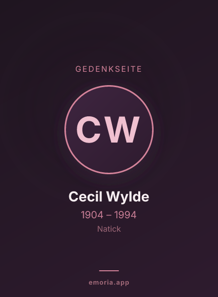 Gedenkportrait von Cecil Wylde
