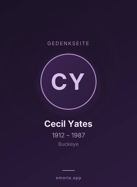 Gedenkportrait von Cecil Yates