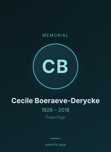 Memorial portrait of Cecile Boeraeve-Derycke