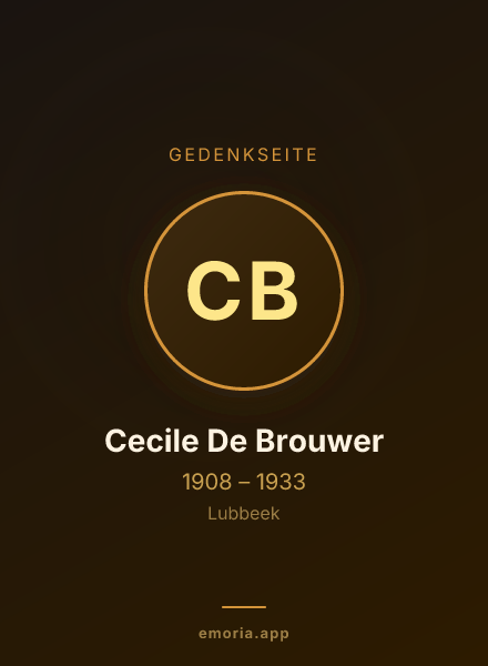 Gedenkportrait von Cecile De Brouwer