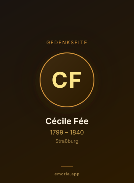 Gedenkportrait von Cécile Fée