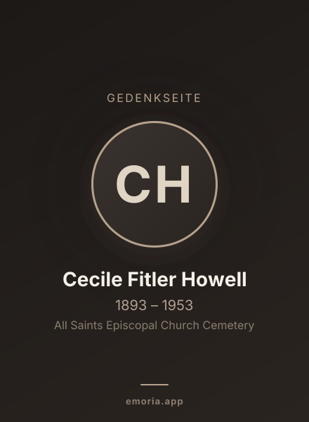 Gedenkportrait von Cecile Fitler Howell