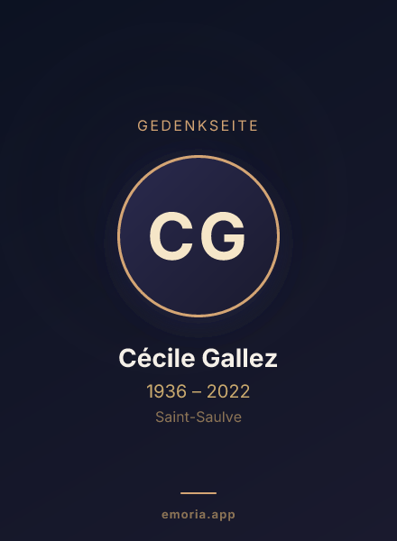 Gedenkportrait von Cécile Gallez