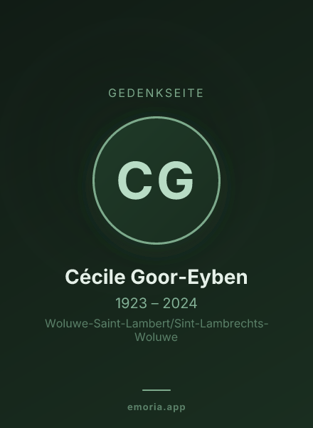 Gedenkportrait von Cécile Goor-Eyben