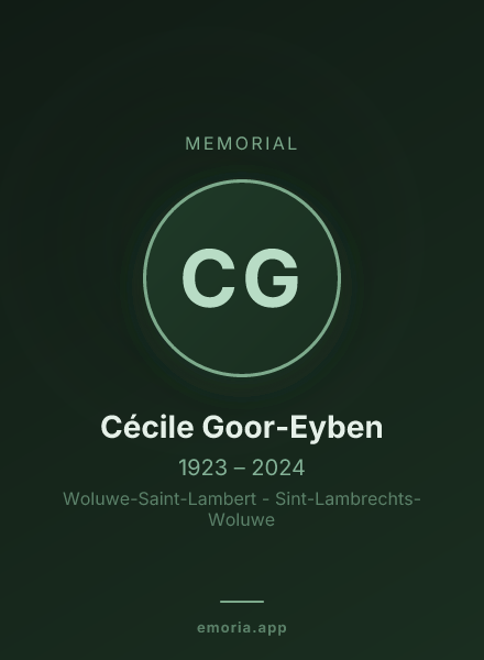 Memorial portrait of Cécile Goor-Eyben