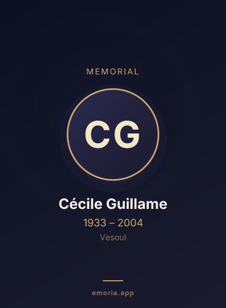 Memorial portrait of Cécile Guillame