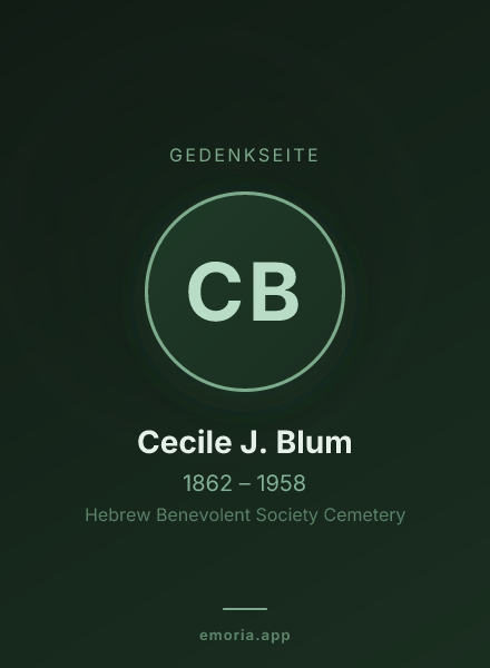 Gedenkportrait von Cecile J. Blum