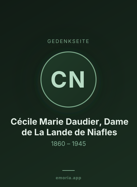 Gedenkportrait von Cécile Marie Daudier, Dame de La Lande de Niafles