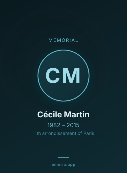 Memorial portrait of Cécile Martin