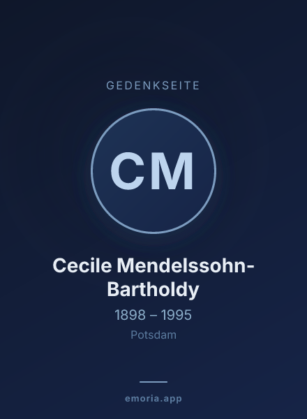 Gedenkportrait von Cecile Mendelssohn-Bartholdy