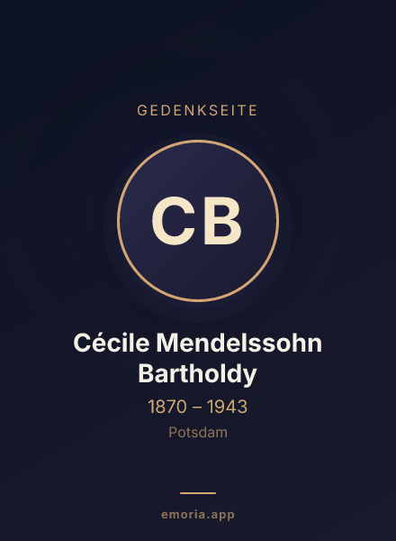 Gedenkportrait von Cécile Mendelssohn Bartholdy