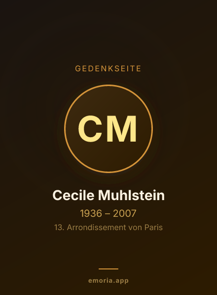 Gedenkportrait von Cecile Muhlstein