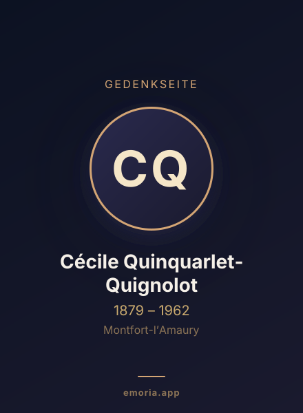 Gedenkportrait von Cécile Quinquarlet-Quignolot
