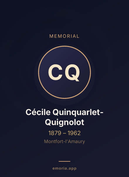 Memorial portrait of Cécile Quinquarlet-Quignolot
