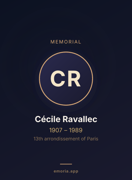 Memorial portrait of Cécile Ravallec