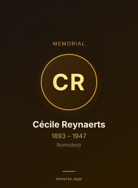 Memorial portrait of Cécile Reynaerts