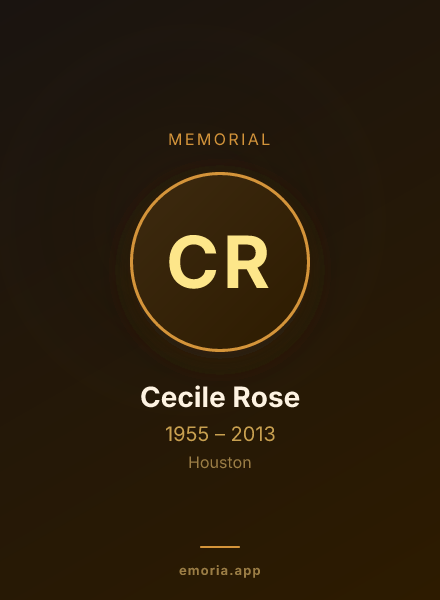 Memorial portrait of Cecile Rose