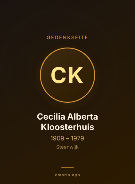 Gedenkportrait von Cecilia Alberta Kloosterhuis