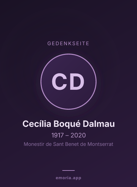 Gedenkportrait von Cecília Boqué Dalmau