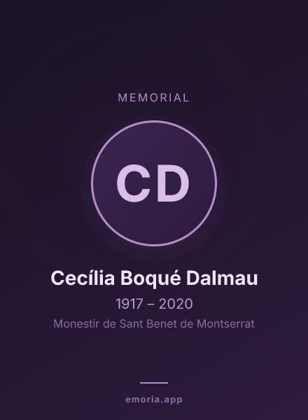 Memorial portrait of Cecília Boqué Dalmau