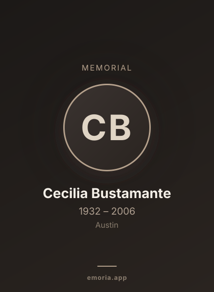 Memorial portrait of Cecilia Bustamante